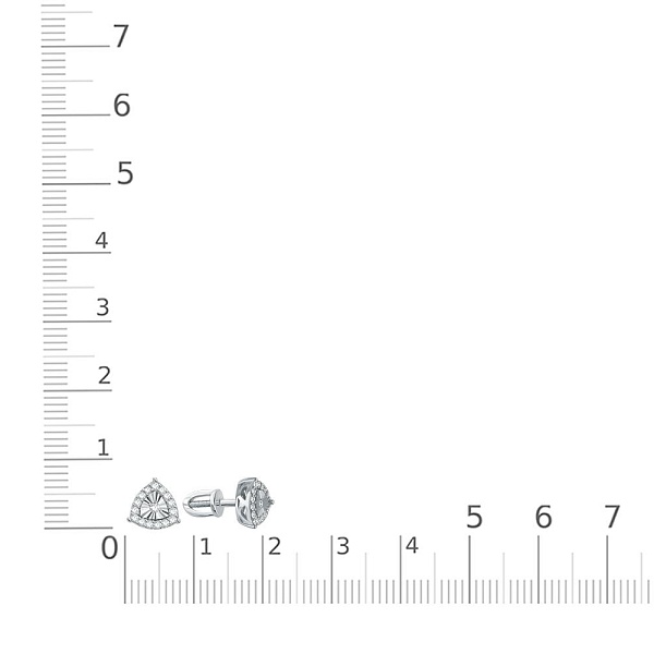 Серьги-пусеты из белого золота с 32 бриллиантами