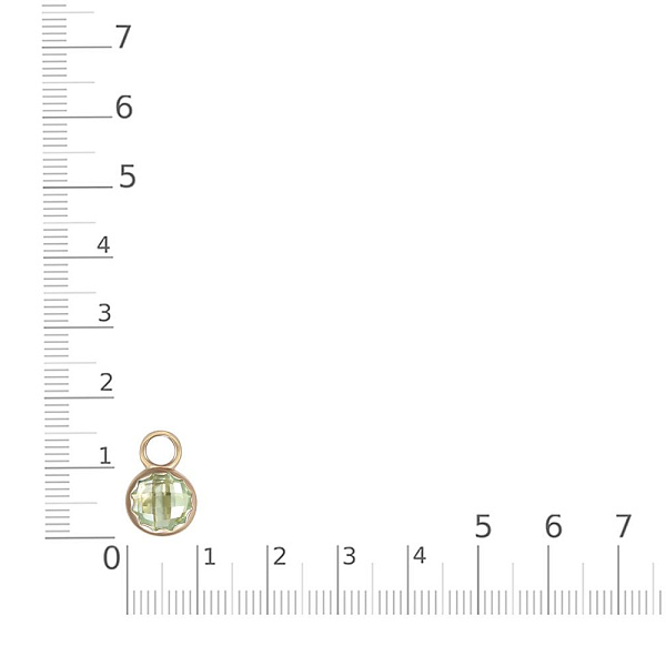 Подвеска серёг-трансформеров из жёлтого золота с аметистом