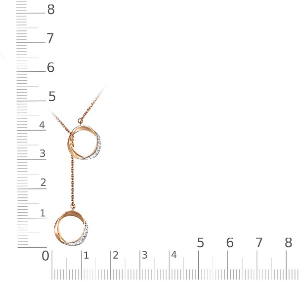 Колье Круг из красного золота с 16 фианитами
