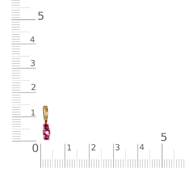 Подвеска из жёлтого золота с 3 рубинами
