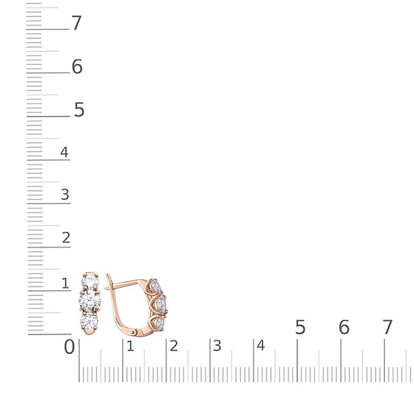 Серьги из красного золота с 6 муассанитами