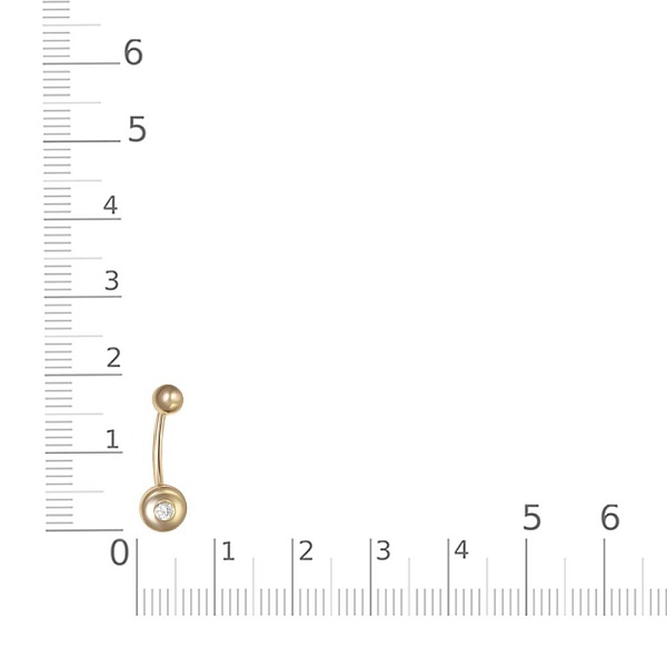 Пирсинг Круг из жёлтого золота с фианитом