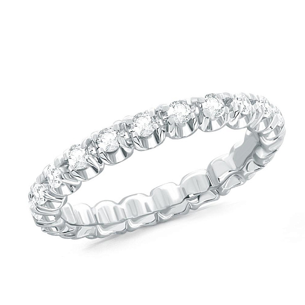 Кольцо Дорожка из белого золота с 24 муассанитами