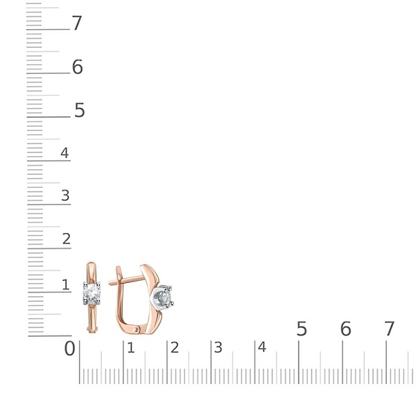 Серьги из красного золота с 2 муассанитами