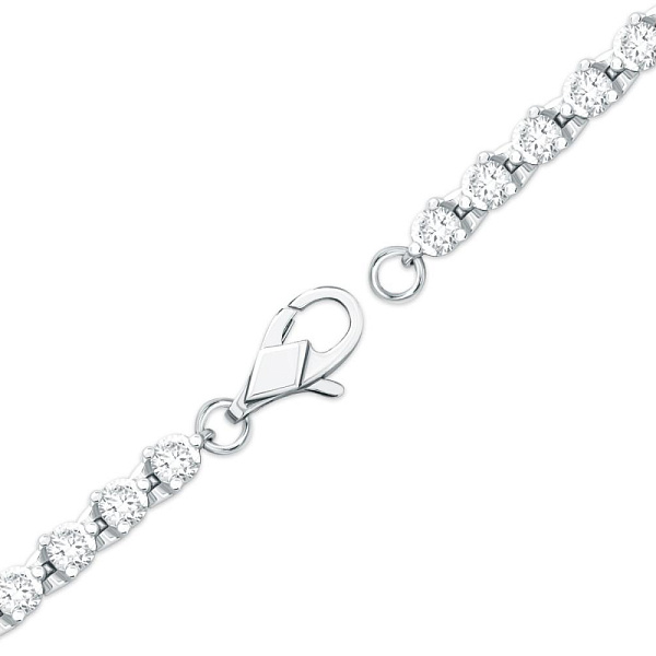 Браслет из белого золота с 40 выращенными бриллиантами