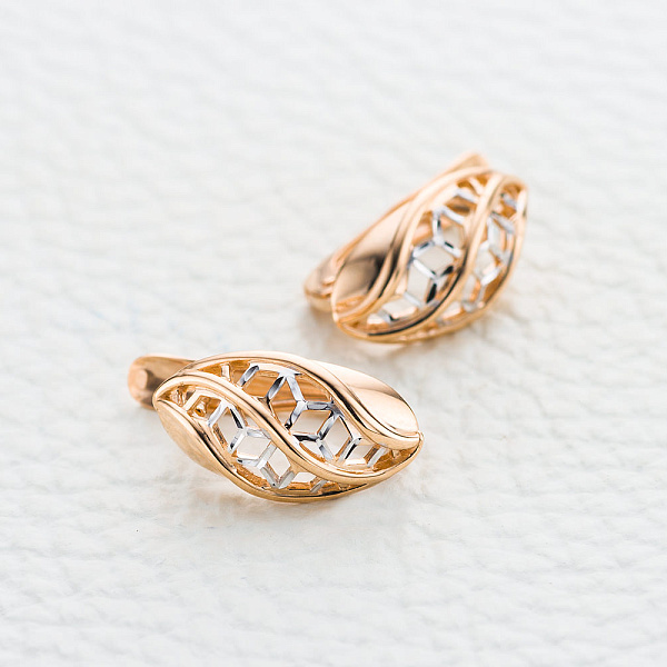 Серьги из красного золота без вставок