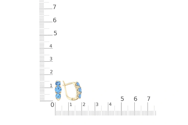 Серьги из жёлтого золота с 6 топазами swiss