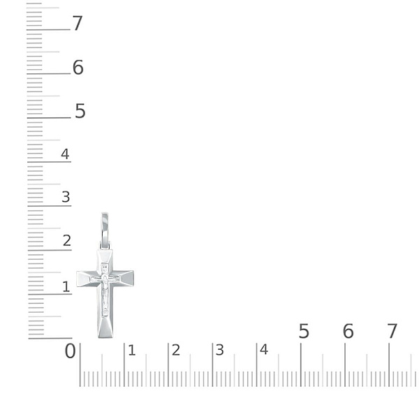 Крест из белого золота без вставок