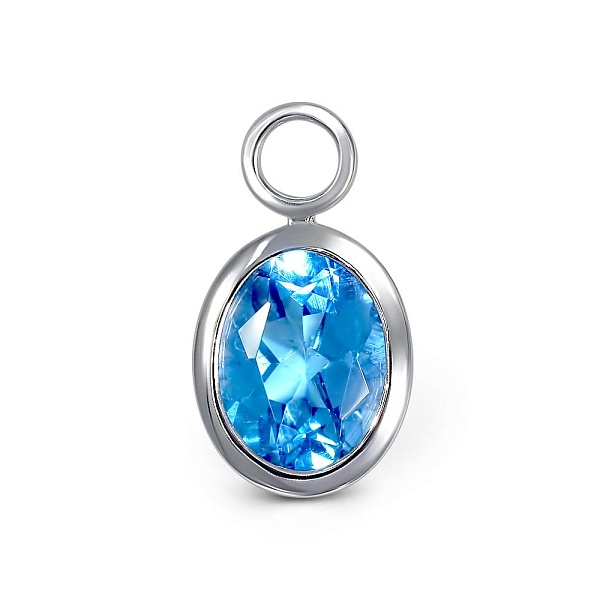 Подвеска из белого золота с топазом swiss