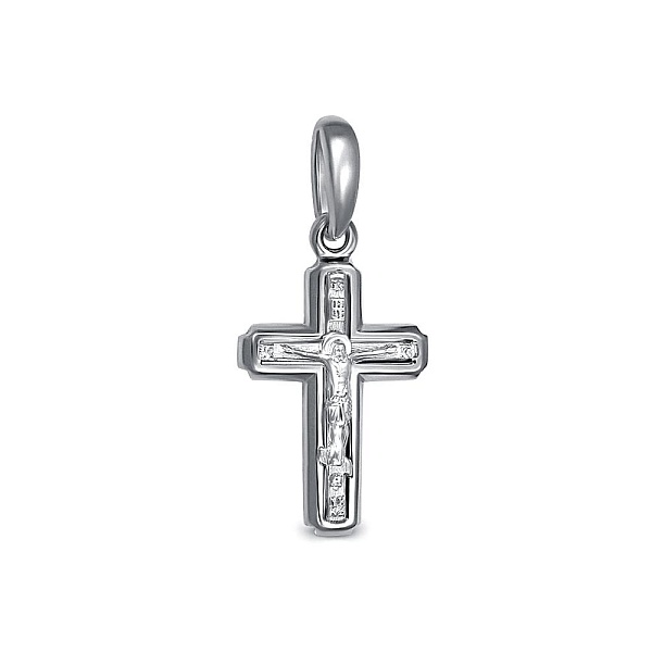 Крест из белого золота без вставок