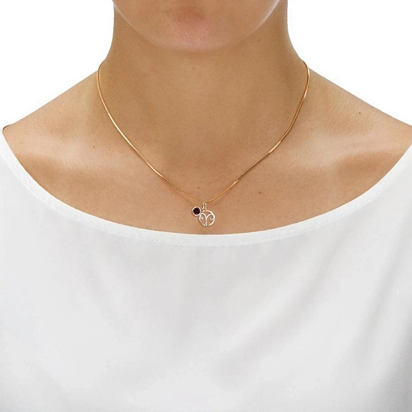 Подвеска Овен из красного золота с гранатом