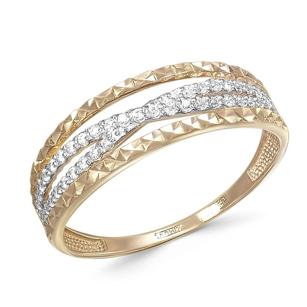 Кольцо Дорожка из жёлтого золота с 41 фианитами