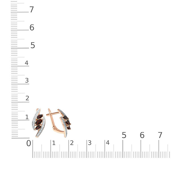 Серьги из красного золота без вставок