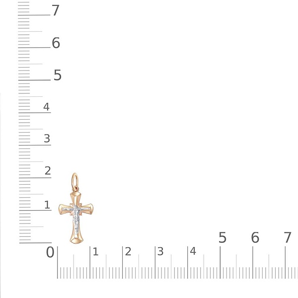 Крест из красного золота без вставок