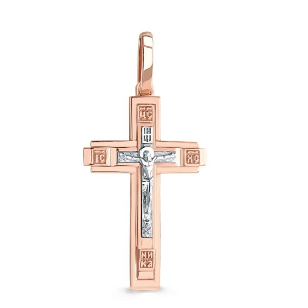 Крест из красного золота без вставок