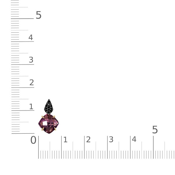 Подвеска из жёлтого золота с ситаллом и 14 фианитами