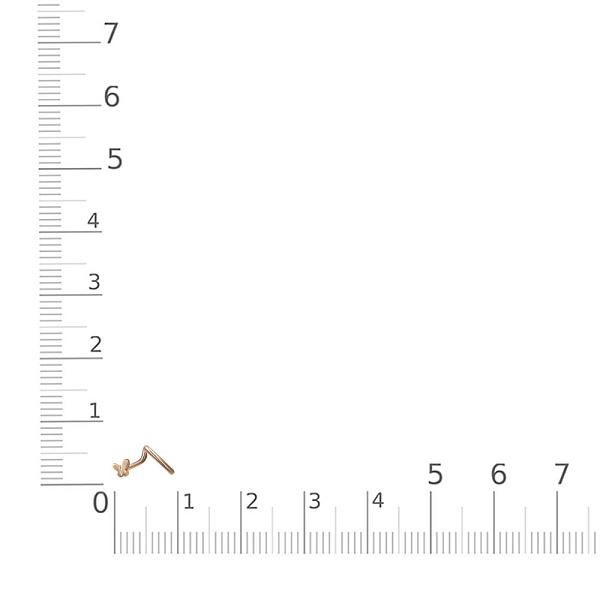 Пирсинг в нос Бабочка из красного золота без вставок