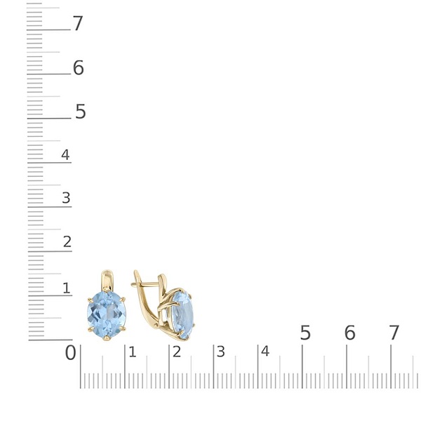 Серьги из жёлтого золота с 2 топазами sky