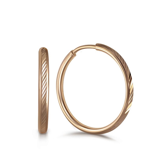 Серьги-конго из красного золота без вставок