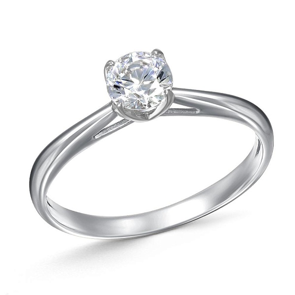 Кольцо из белого золота с кристаллом swarovski