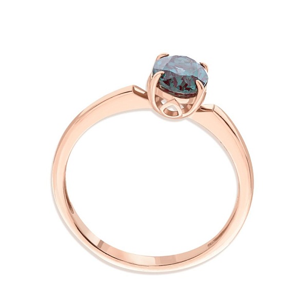 Кольцо из красного золота с александритом