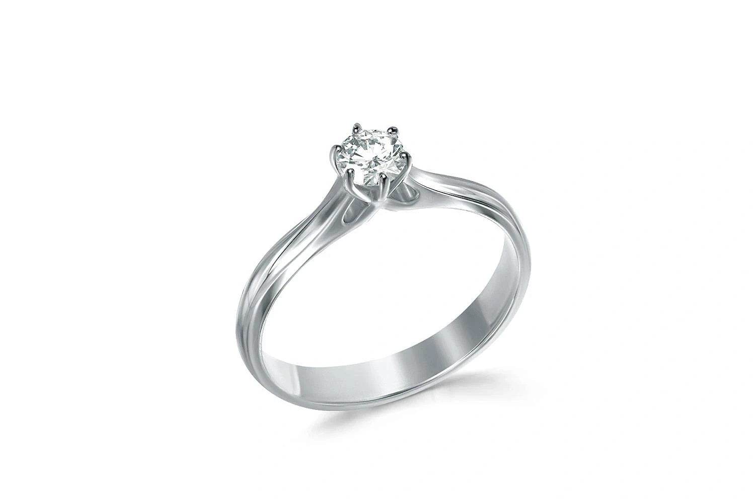 Кольцо из белого золота с кристаллом swarovski