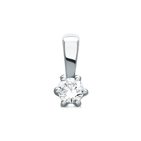 Подвеска из белого золота с выращенным бриллиантом