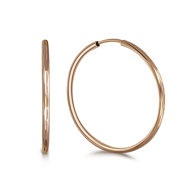 Серьги-конго из красного золота без вставок