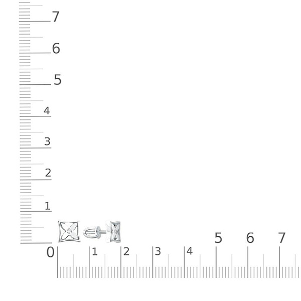 Серьги-пусеты Клевер из жёлтого золота с 2 фианитами