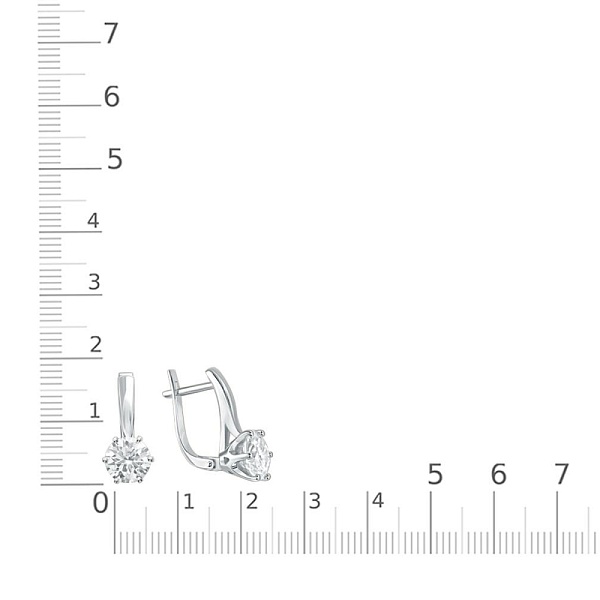Серьги из белого золота с 2 муассанитами