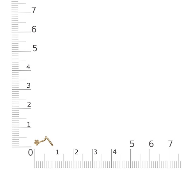Пирсинг в нос Цветок из жёлтого золота без вставок
