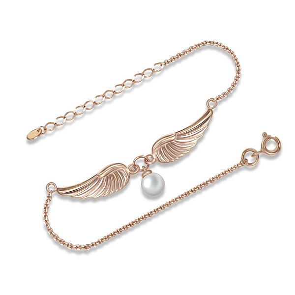 Колье Крыло из красного золота с жемчугом