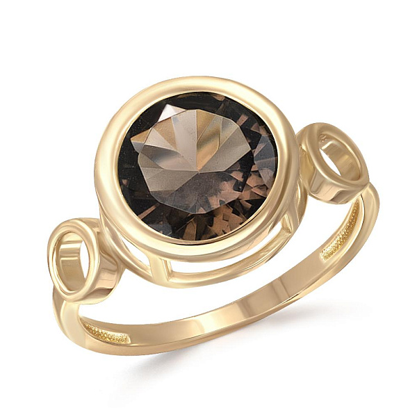 Кольцо из жёлтого золота с раухтопазом