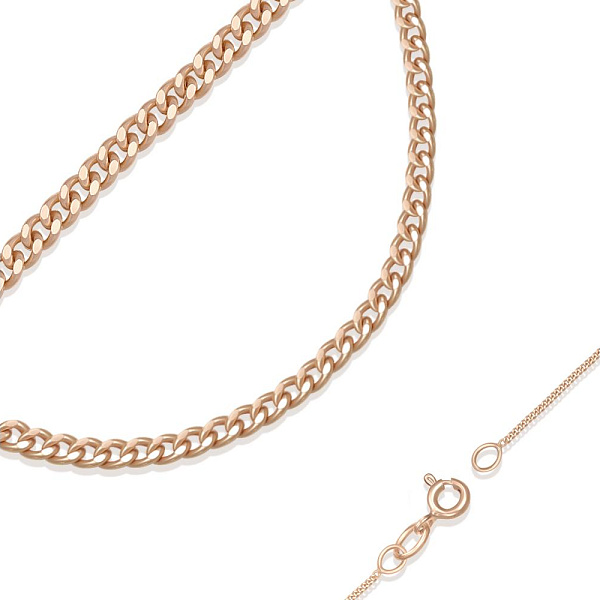 Цепь плетение панцирь ⌀ нити 0,28 мм  из красного золота