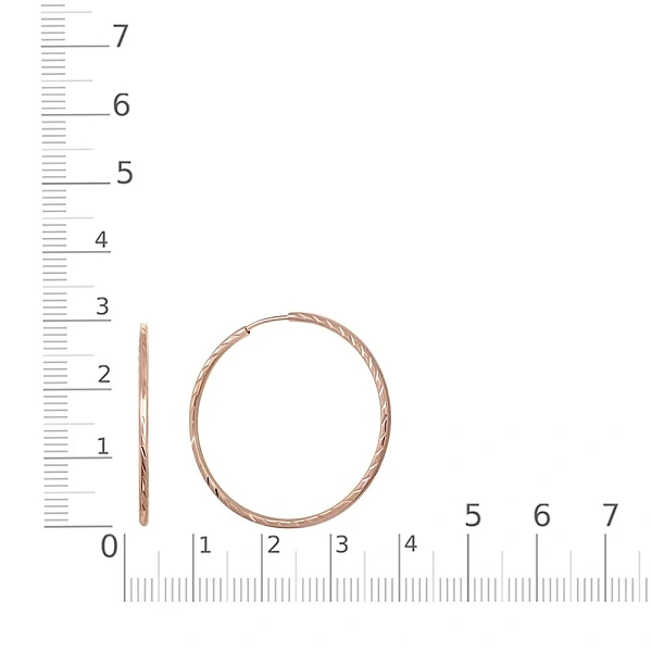Серьги-конго из красного золота без вставок