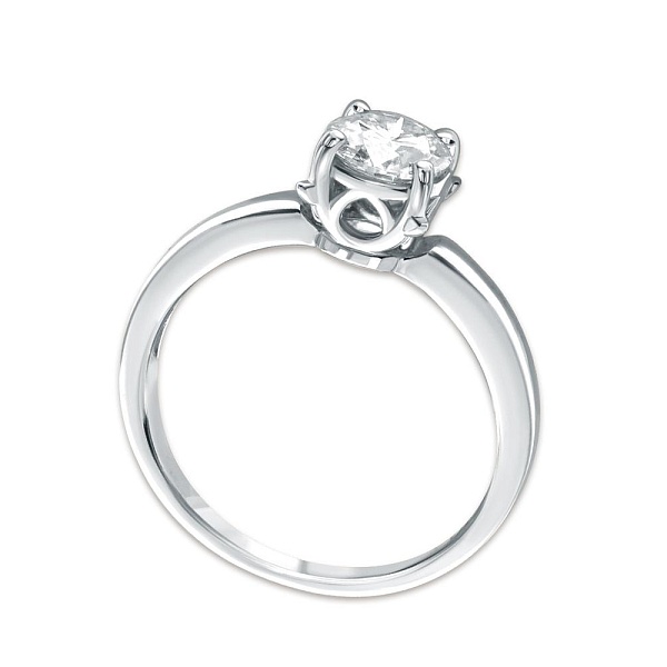 Кольцо из белого золота с муассанитом