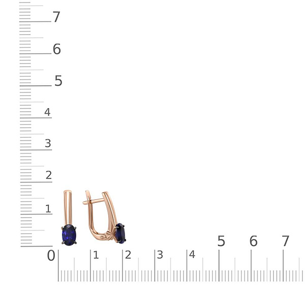 Серьги из красного золота с 2 корундами