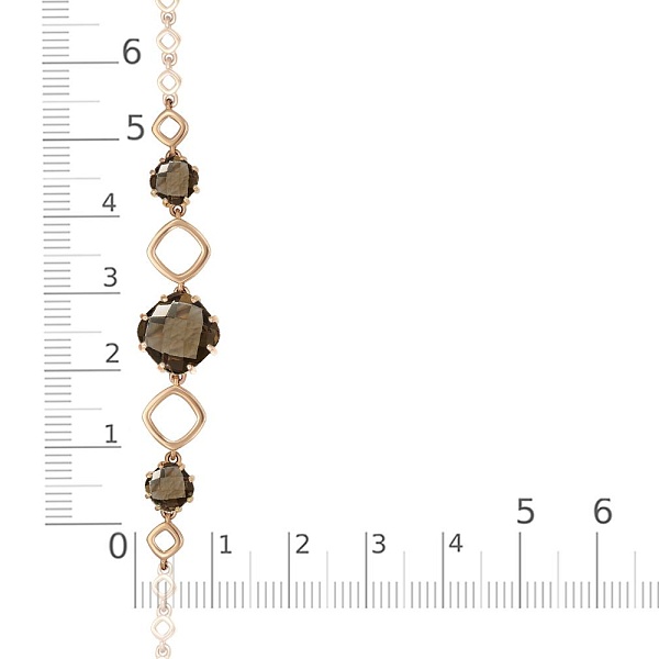 Браслет из красного золота с 3 раухтопазами