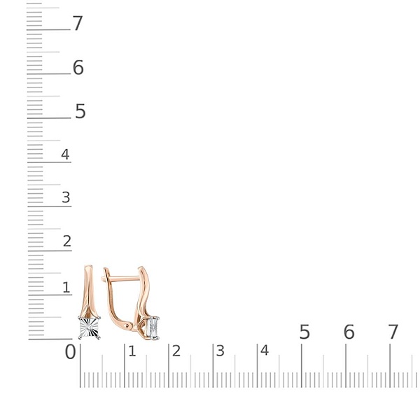 Серьги из красного золота с 2 бриллиантами