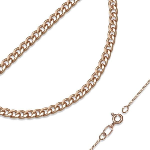 Цепь плетение панцирь ⌀ нити 0,30 мм  из красного золота