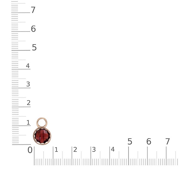 Подвеска серёг-трансформеров из красного золота с гранатом