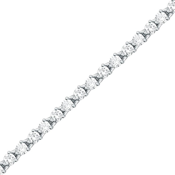 Браслет из белого золота с 49 выращенными бриллиантами