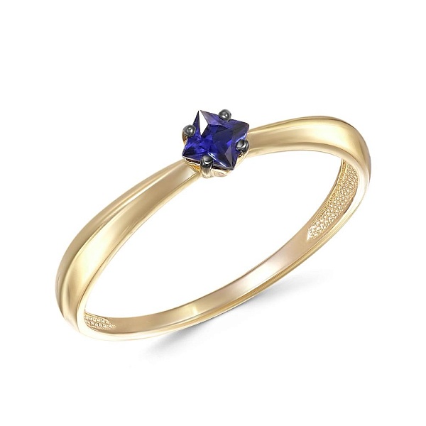 Кольцо из жёлтого золота с корундом