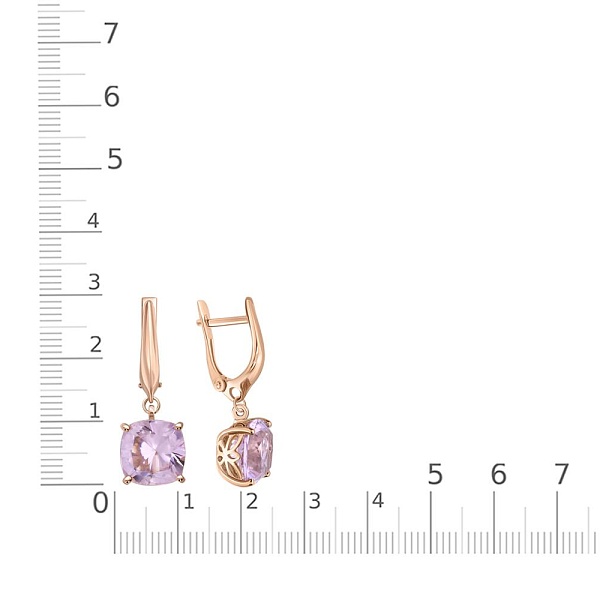 Серьги из красного золота с 2 наноситалами