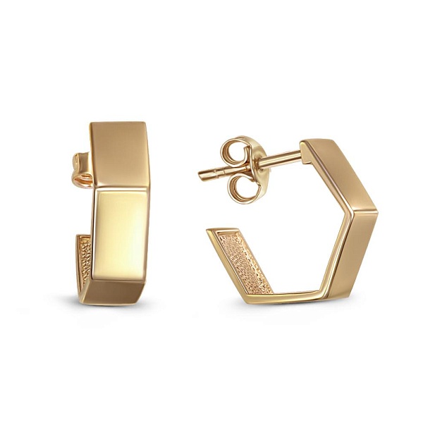 Серьги-пусеты из жёлтого золота без вставок