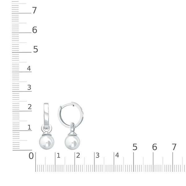 Серьги-трансформеры из белого золота с 2 жемчужинами
