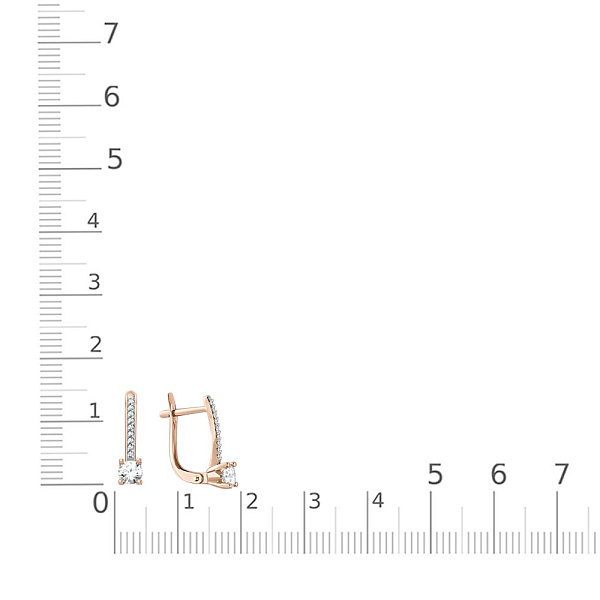 Серьги из красного золота с 20 муассанитами