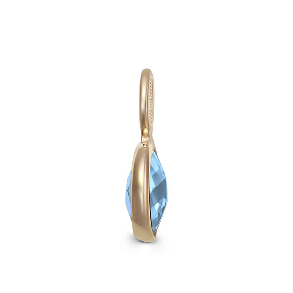 Подвеска серёг-трансформеров из жёлтого золота с топазом swiss