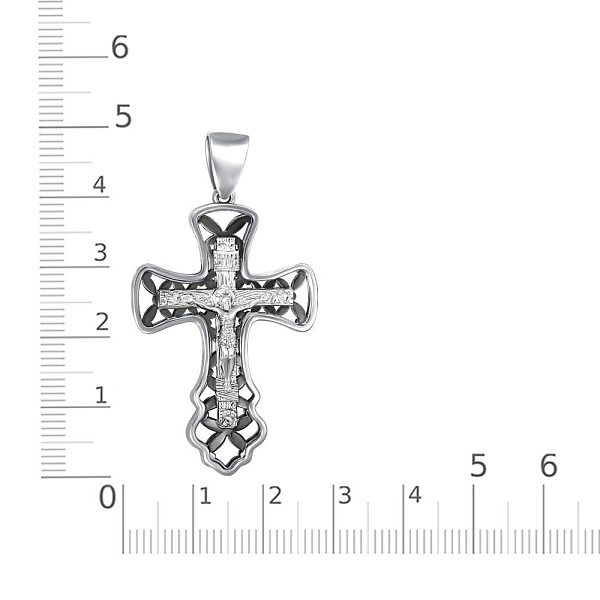 Крест из белого золота без вставок