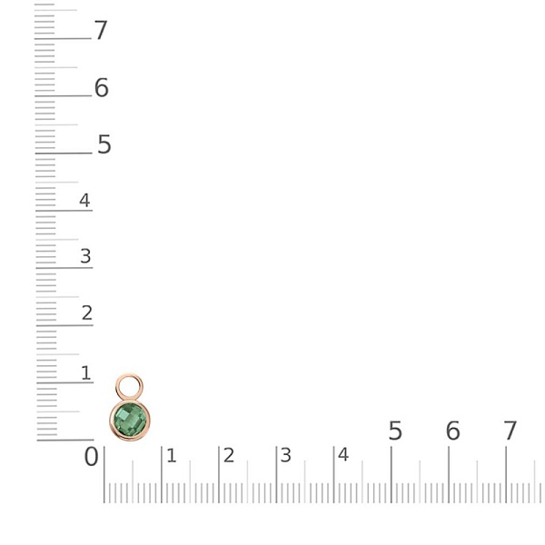 Подвеска серёг-трансформеров из красного золота с кварцем